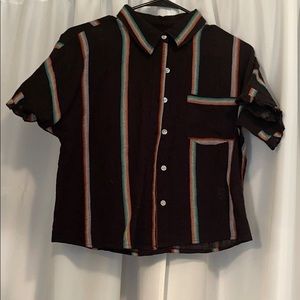 Vici Collection button down crop top